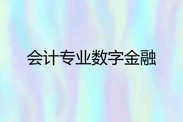 会计专业数字金融