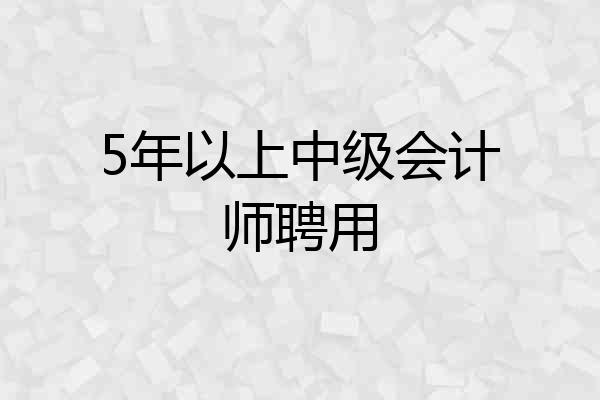 5年以上中级会计师聘用