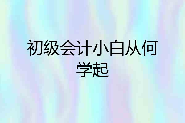 初级会计小白从何学起