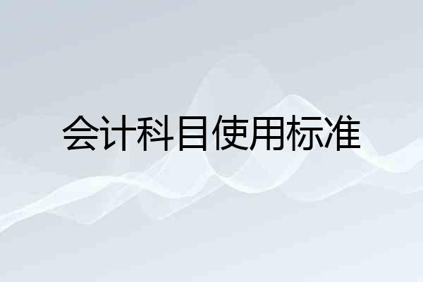 会计科目使用标准