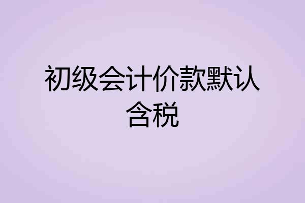 初级会计价款默认含税