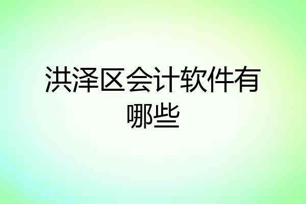 洪泽区会计软件有哪些