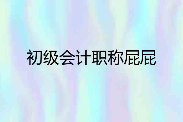 初级会计职称屁屁