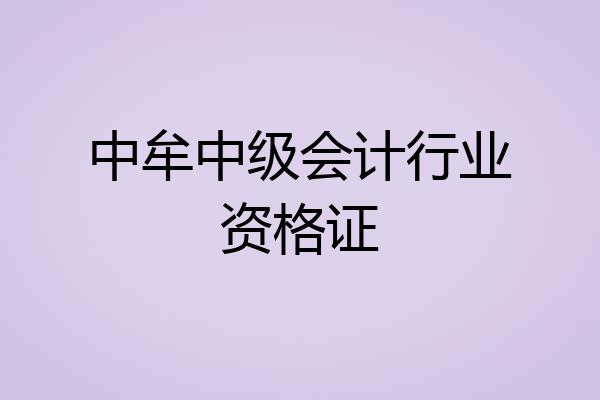 中牟中级会计行业资格证