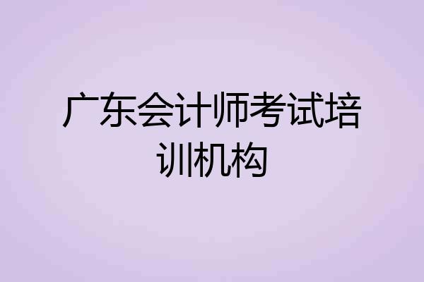 广东会计师考试培训机构