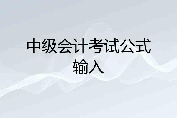 中级会计考试公式输入