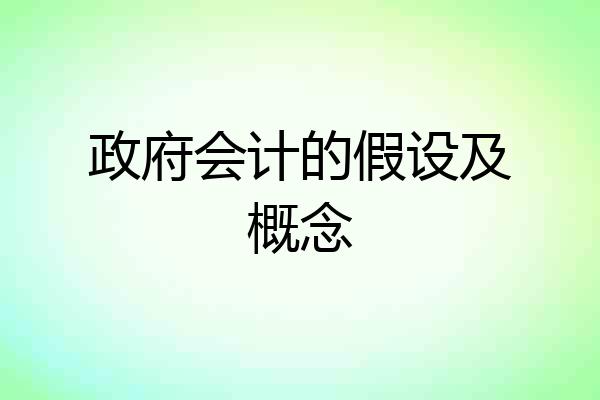 政府会计的假设及概念