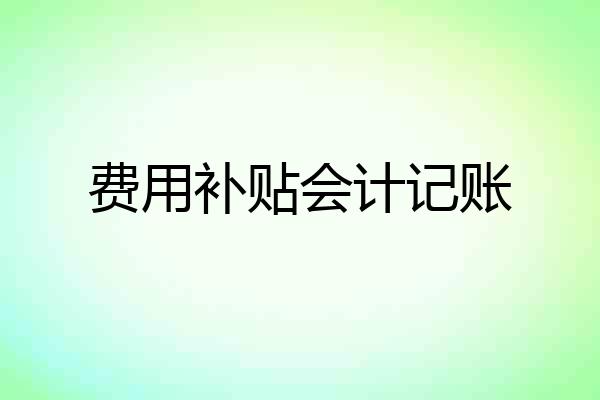 费用补贴会计记账