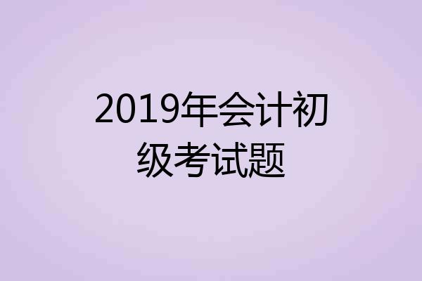 2019年会计初级考试题