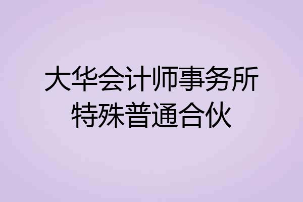 大华会计师事务所特殊普通合伙