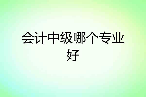 会计中级哪个专业好