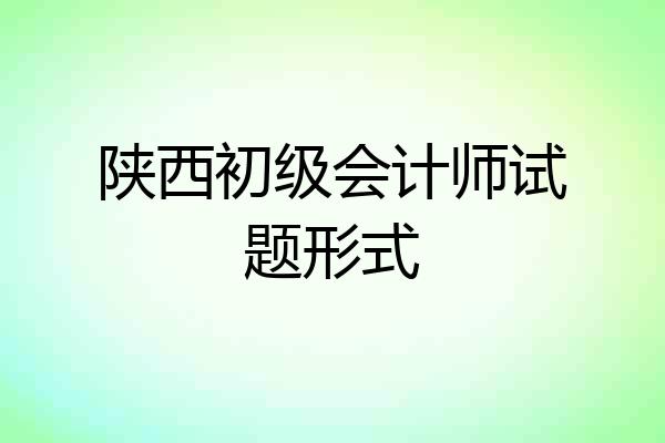 陕西初级会计师试题形式