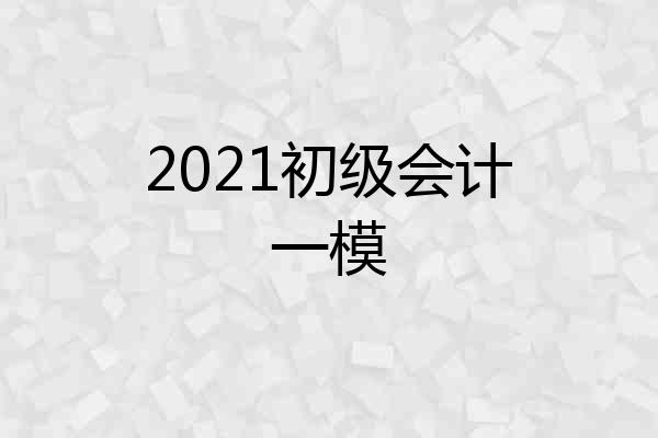 2021初级会计一模