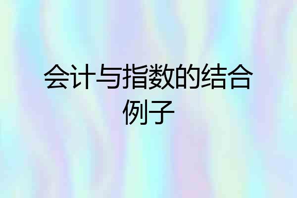 会计与指数的结合例子