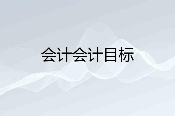 会计会计目标