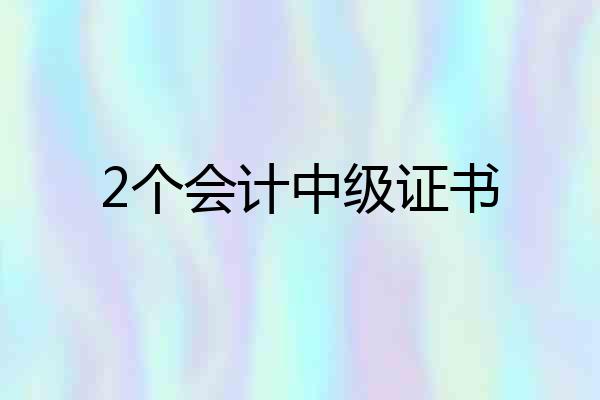 2个会计中级证书