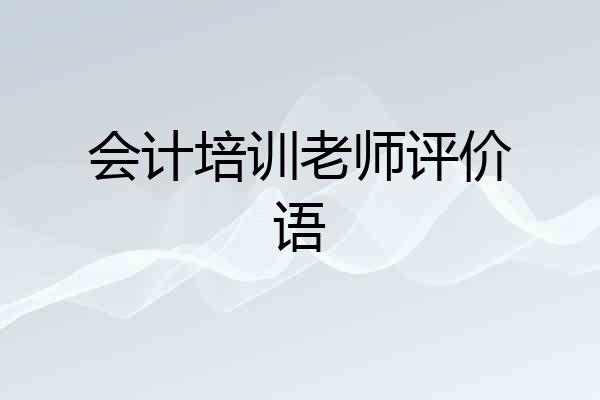 会计培训老师评价语