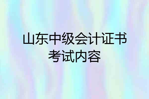 山东中级会计证书考试内容