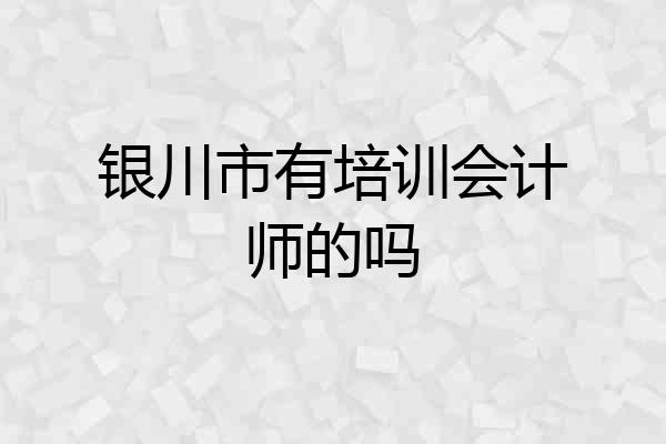 银川市有培训会计师的吗