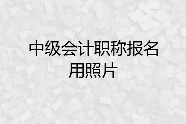 中级会计职称报名用照片