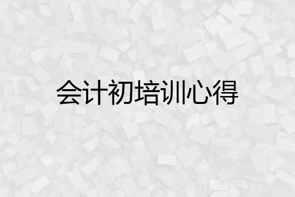 会计初培训心得