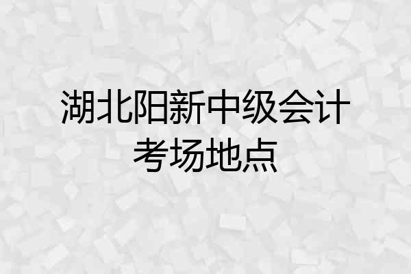 湖北阳新中级会计考场地点