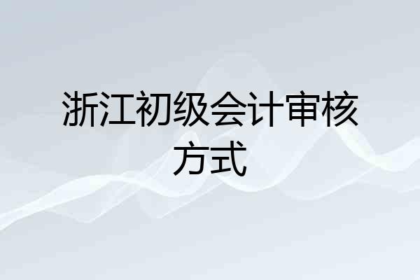 浙江初级会计审核方式