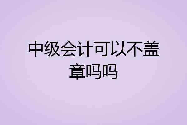 中级会计可以不盖章吗吗