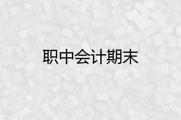 职中会计期末