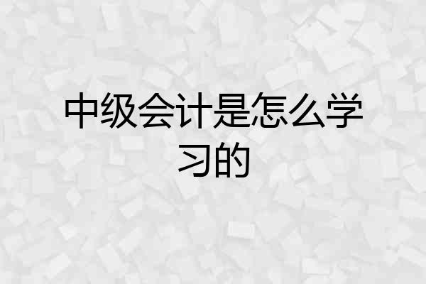 中级会计是怎么学习的