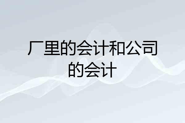 厂里的会计和公司的会计