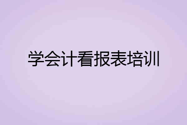 学会计看报表培训