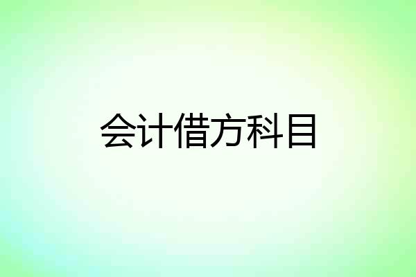 会计借方科目