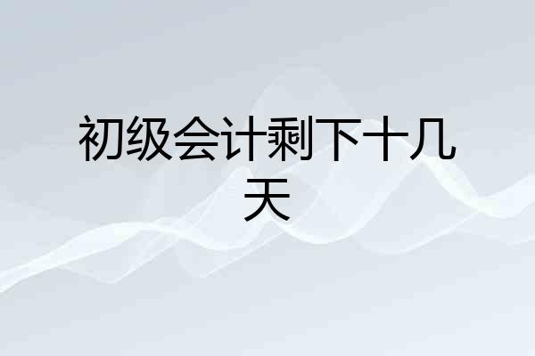 初级会计剩下十几天