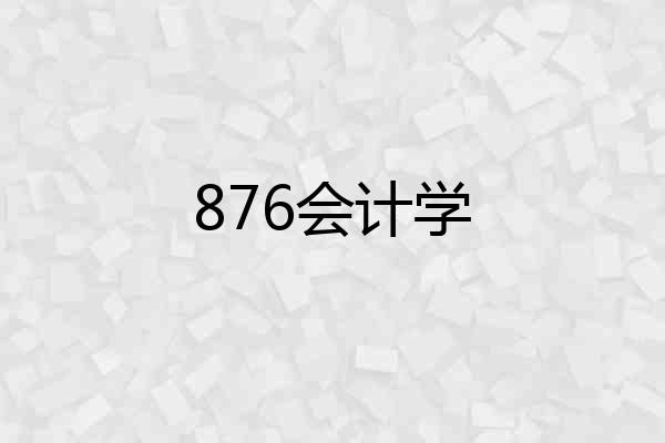 876会计学
