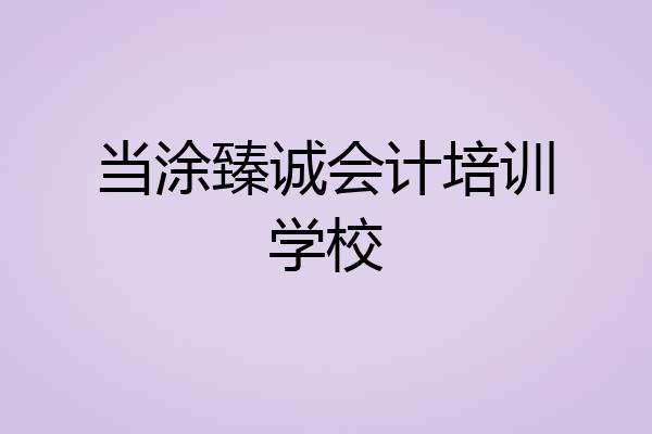 当涂臻诚会计培训学校