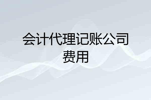 会计代理记账公司费用
