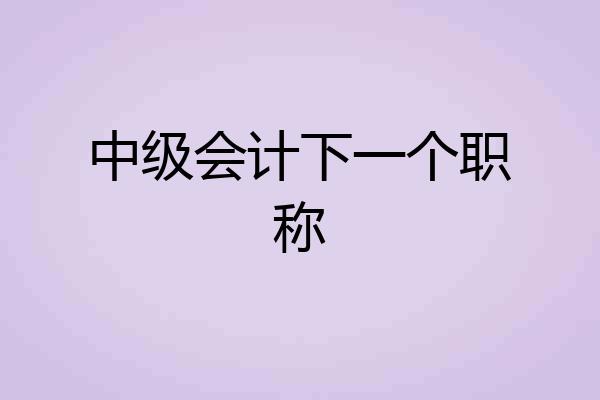 中级会计下一个职称