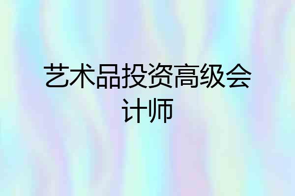 艺术品投资高级会计师