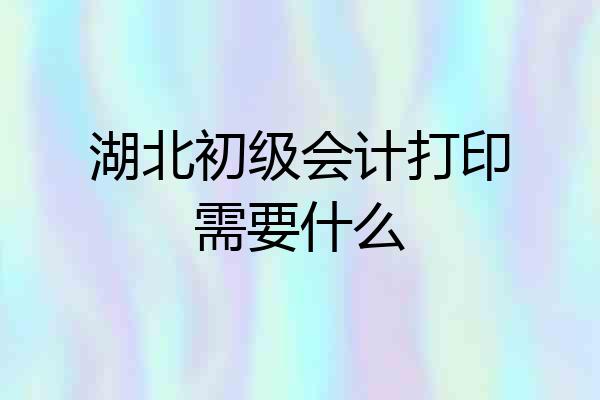 湖北初级会计打印需要什么