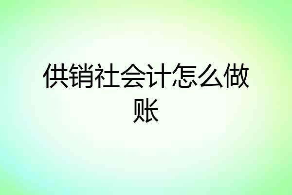 供销社会计怎么做账