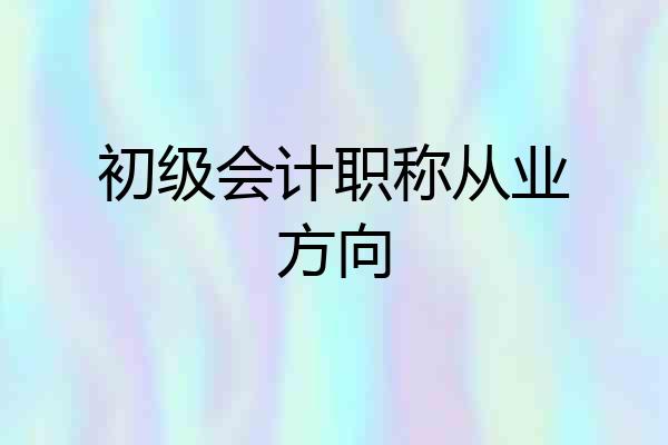 初级会计职称从业方向