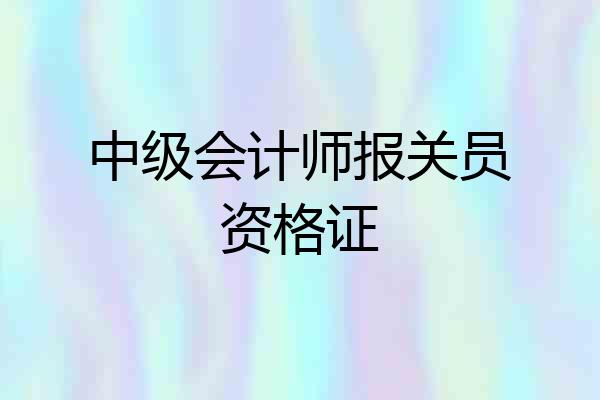 中级会计师报关员资格证