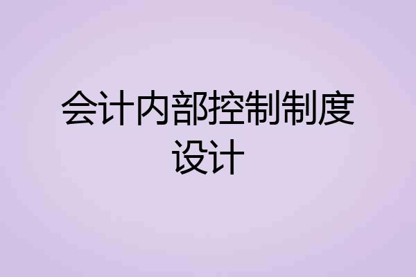 会计内部控制制度设计