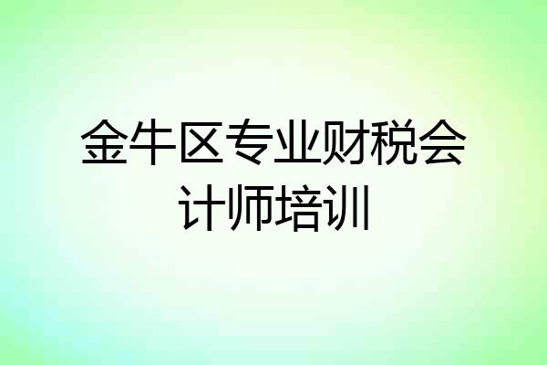 金牛区专业财税会计师培训