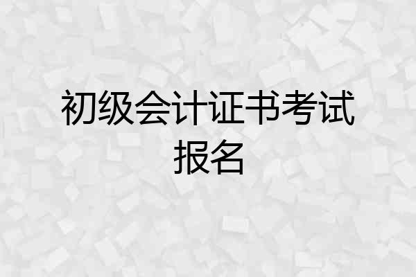 初级会计证书考试报名