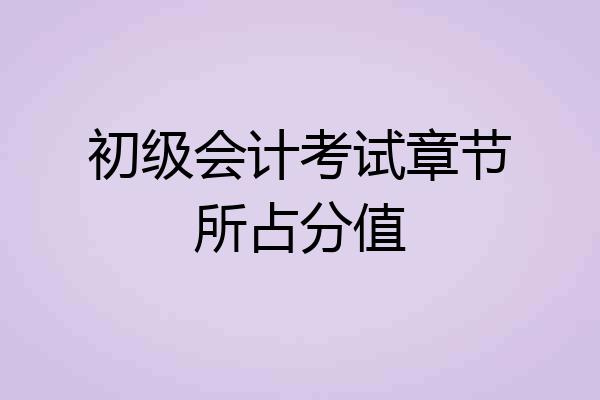初级会计考试章节所占分值