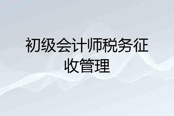 初级会计师税务征收管理