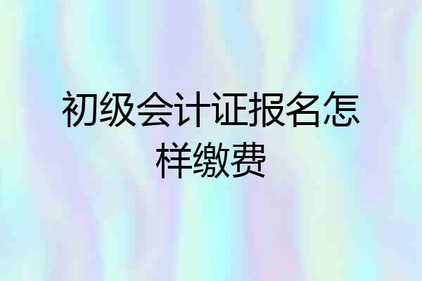 初级会计证报名怎样缴费