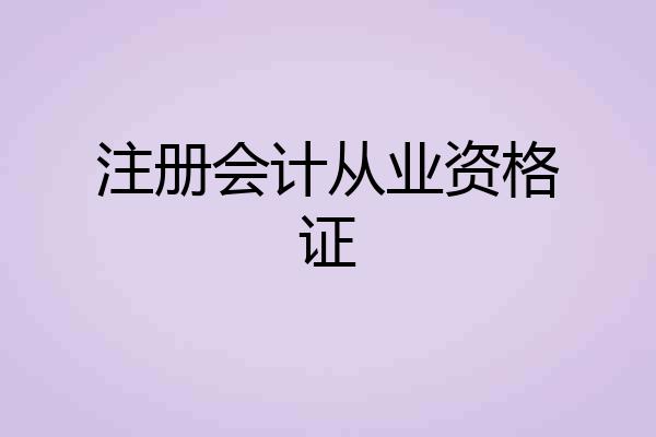 注册会计从业资格证